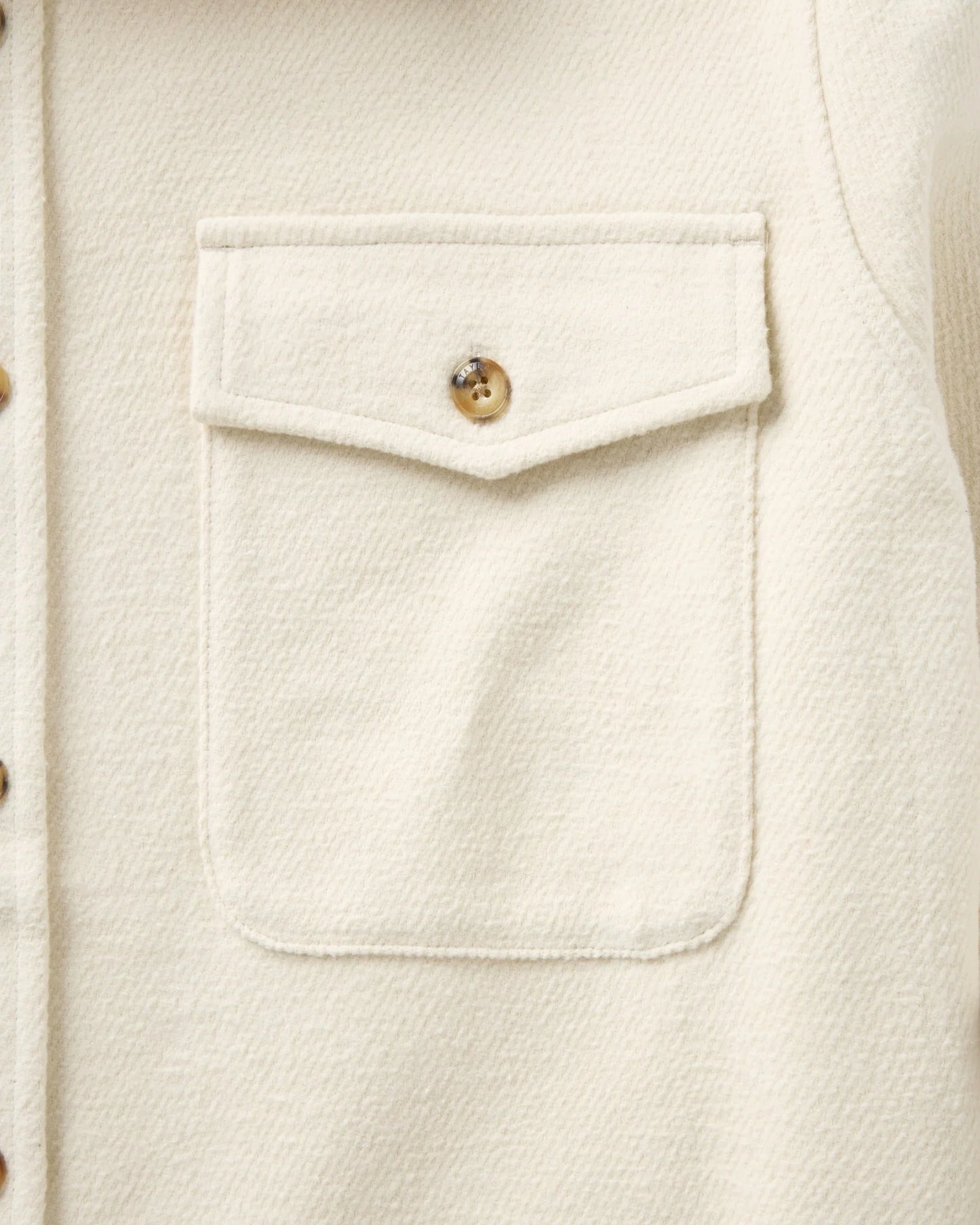 The Maritime Shirt Jacket in Vintage White Moleskin Twill