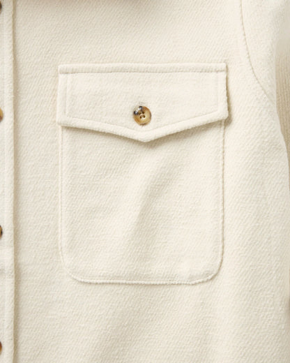 The Maritime Shirt Jacket in Vintage White Moleskin Twill