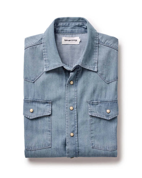 The Glacier Shirt in Washed Indigo Selvedge Denim