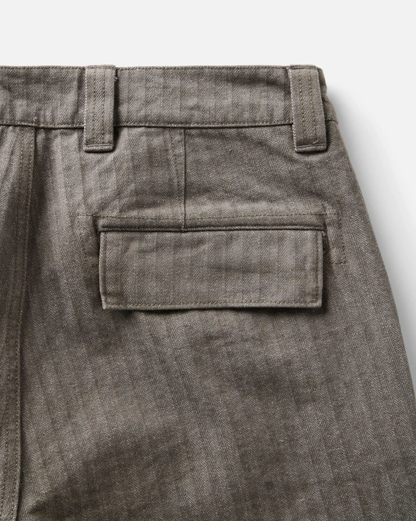 The Emlen Pant in Smoked Olive Herringbone