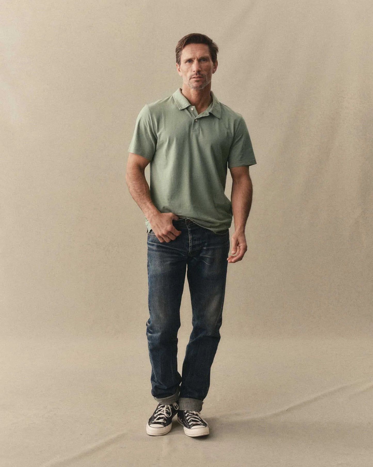 The Cotton Hemp Polo in Sage