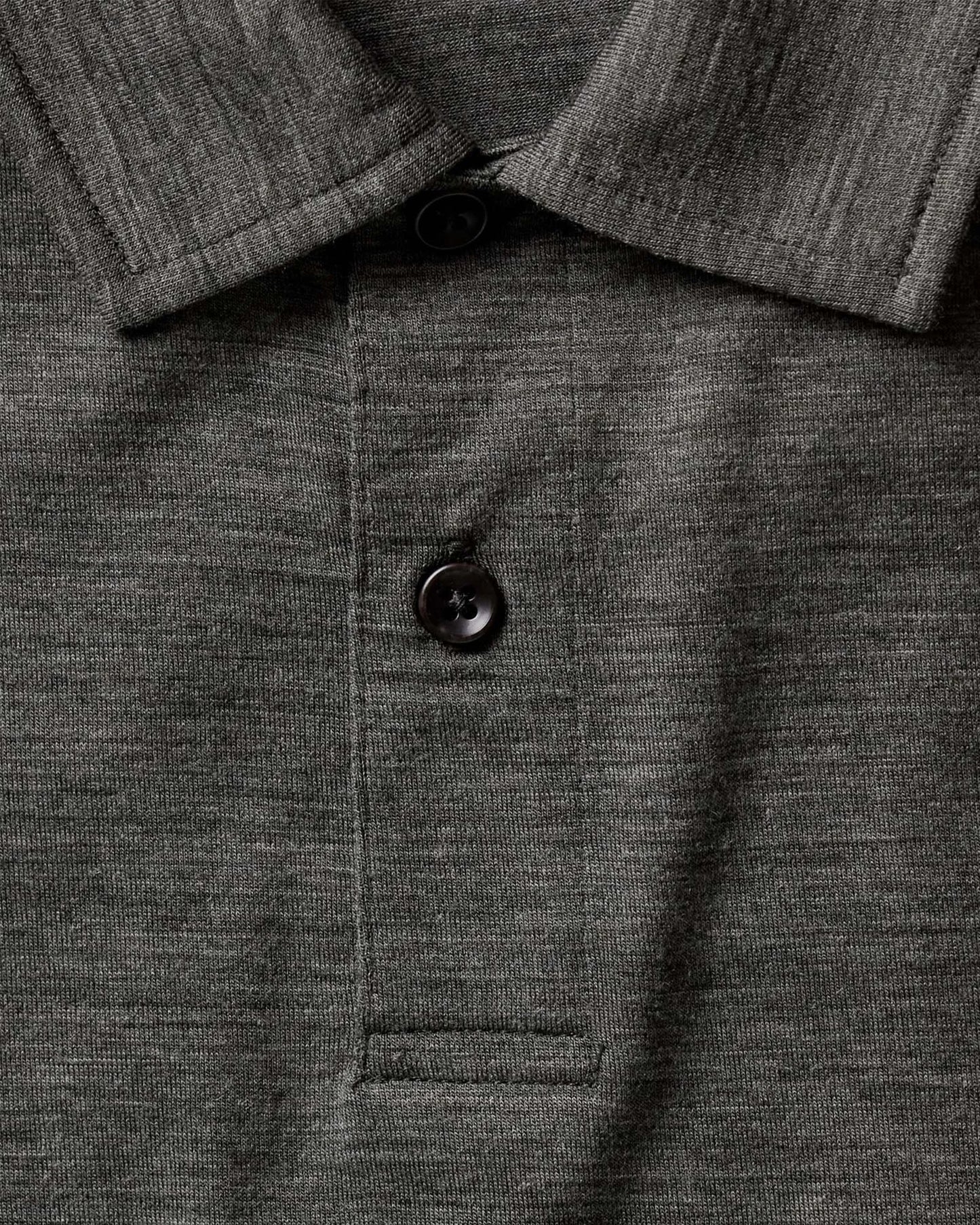 The Merino Polo in Heather Army