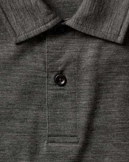 The Merino Polo in Heather Army