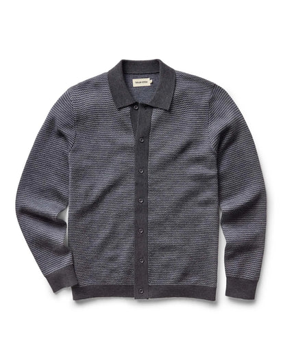 The Nichols Polo in Navy Birdseye Merino