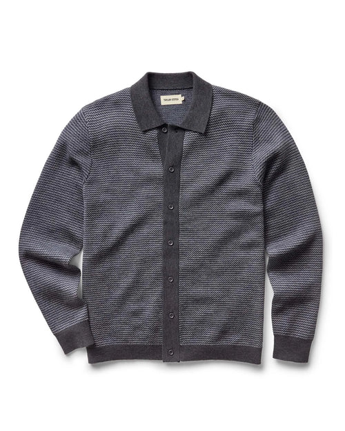 The Nichols Polo in Navy Birdseye Merino