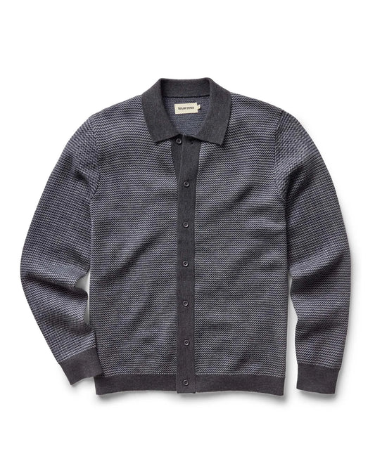 The Nichols Polo in Navy Birdseye Merino