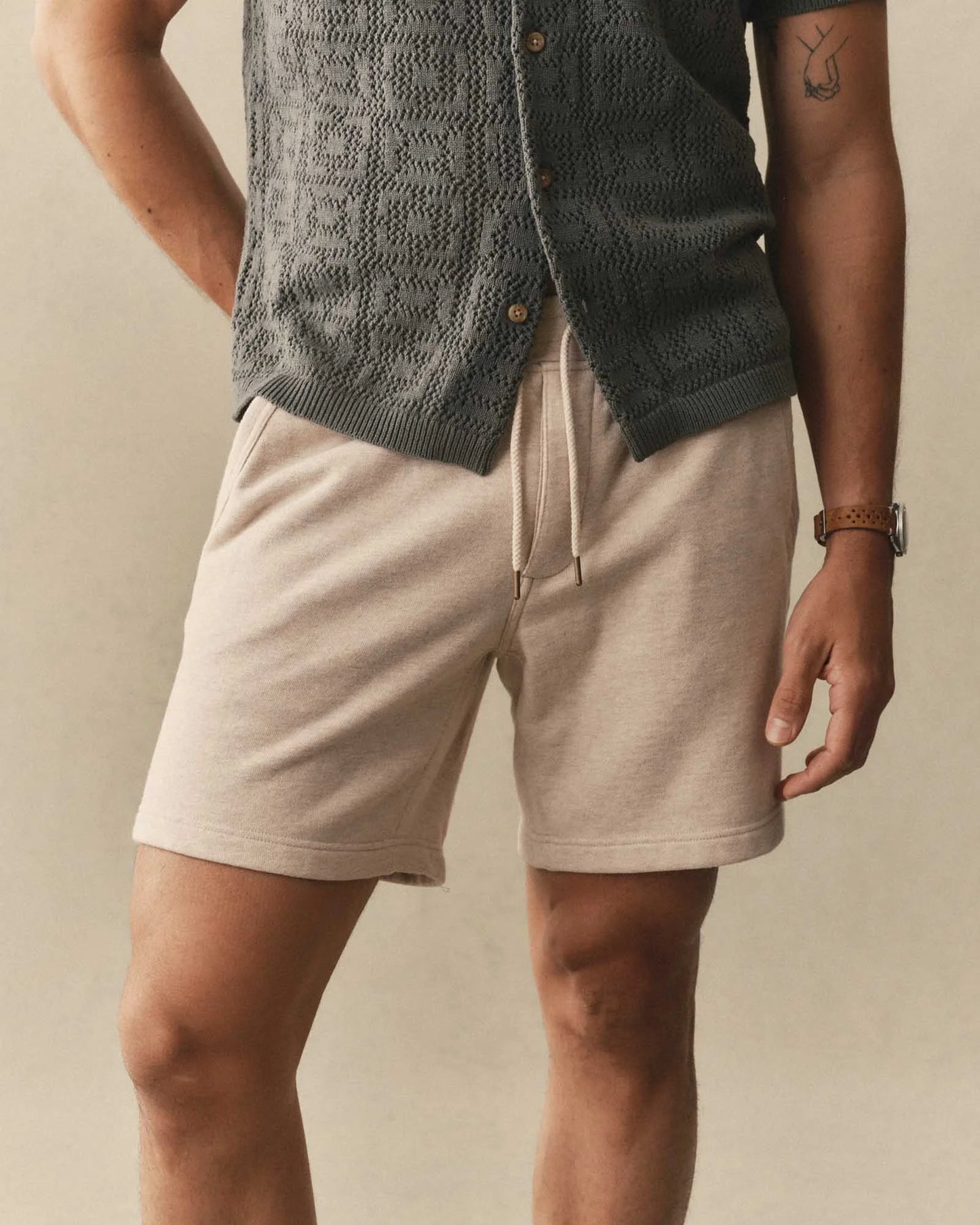 The Sunset Short in Heather Oat Terry