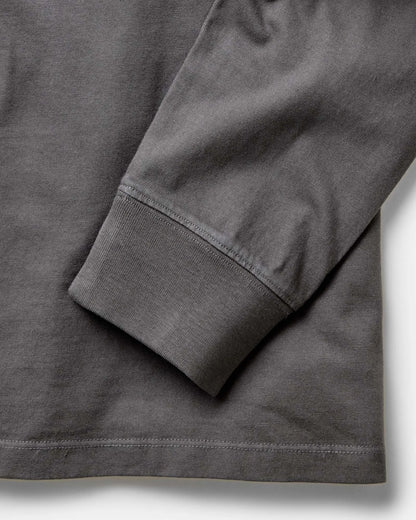 The Organic Cotton Long Sleeve Tee in Faded Black
