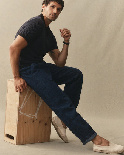 The Breakwater Pant in Rinsed Indigo Hemp Denim