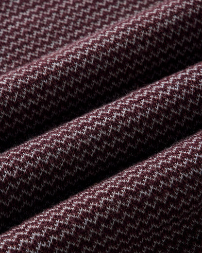 The Newton Sweater Polo in Burgundy Birdseye Merino