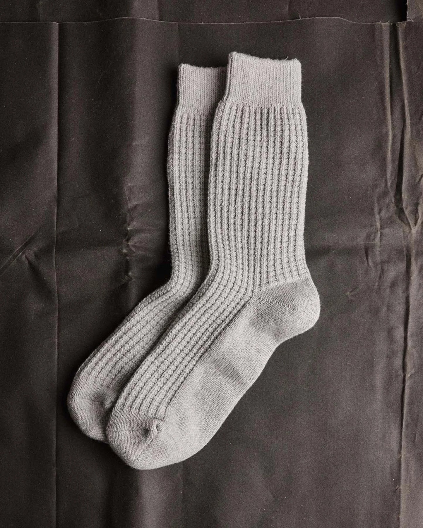 The Waffle Sock in Heather Grey