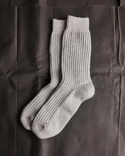 The Waffle Sock in Heather Grey