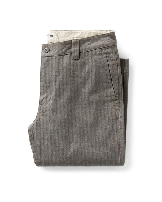 The Emlen Pant in Smoked Olive Herringbone