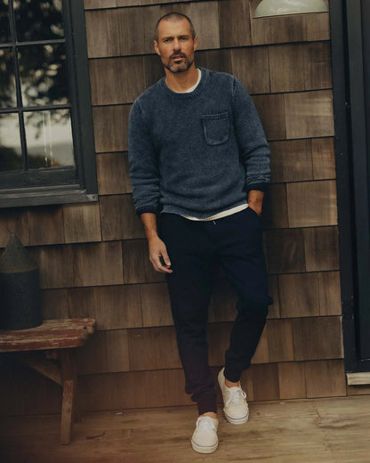 The Sunset Pant in Rinsed Indigo Terry