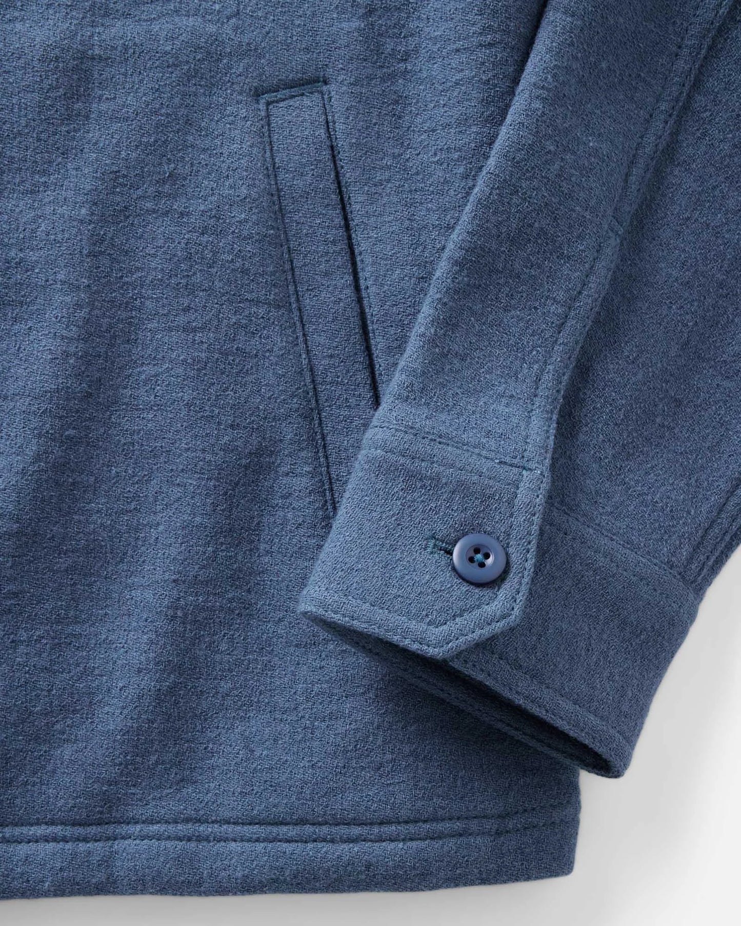 The Kenne Shirt Jacket in Blue Fog Cotton Wool Crepe