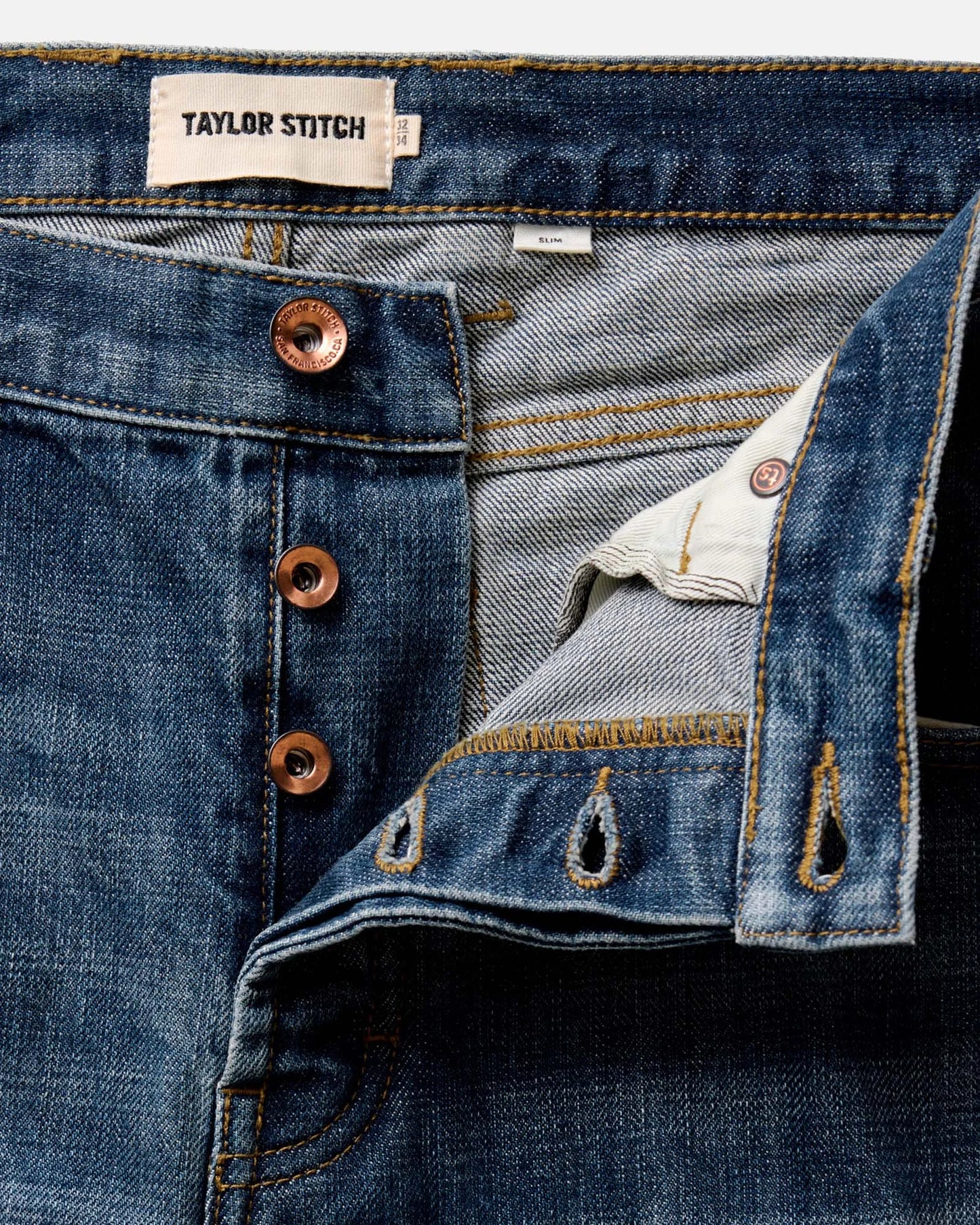 The Slim Jean in Mid Wash Organic Selvedge