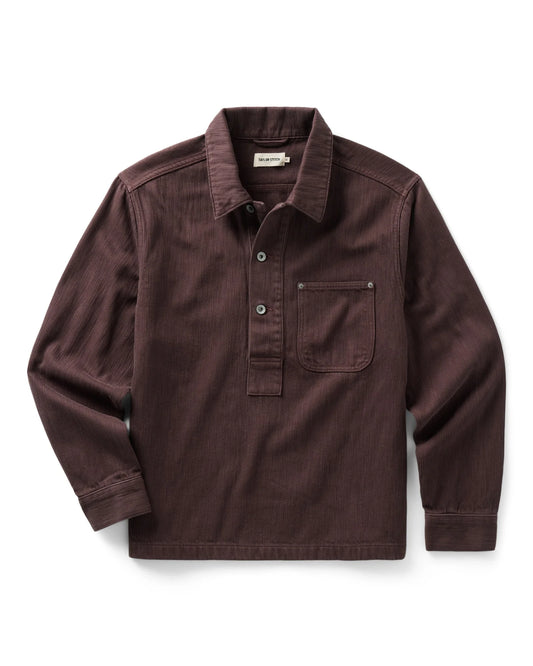 The Milton Overshirt in Burgundy Slub Denim
