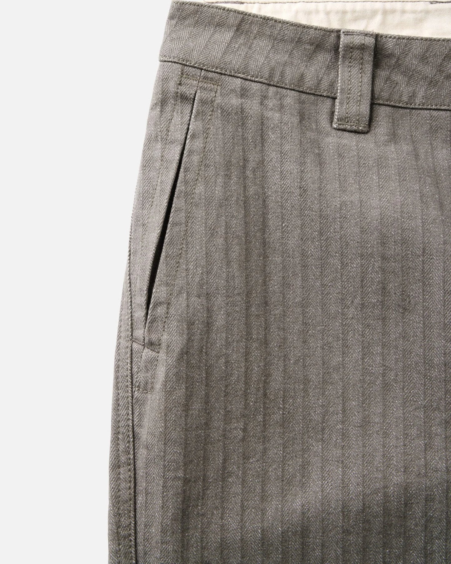 The Emlen Pant in Smoked Olive Herringbone
