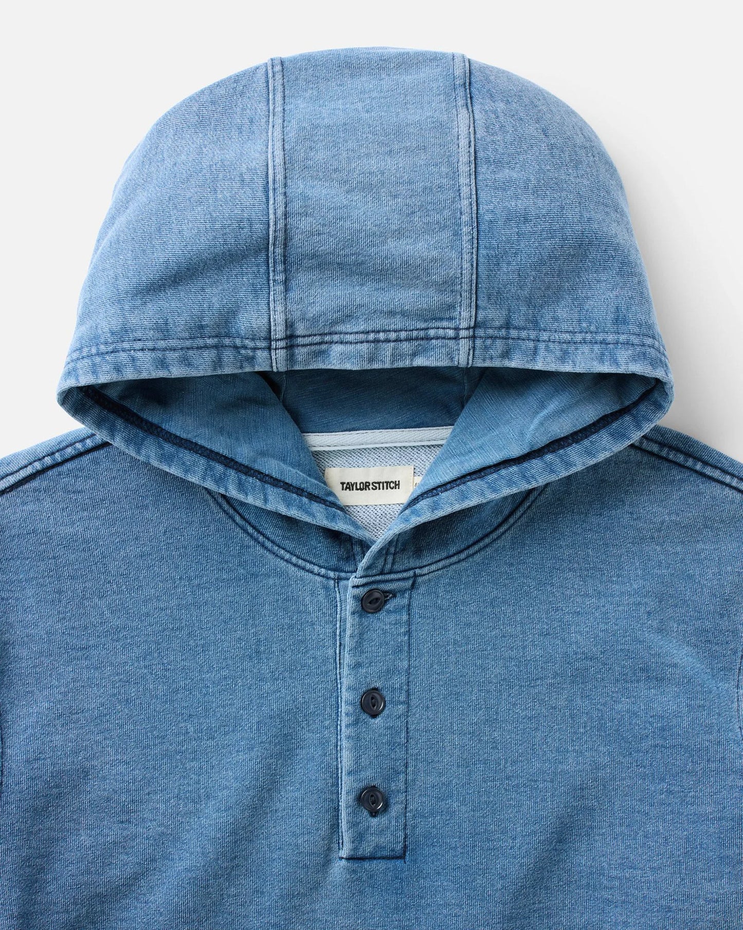 The Baja Pullover in Washed Indigo Terry