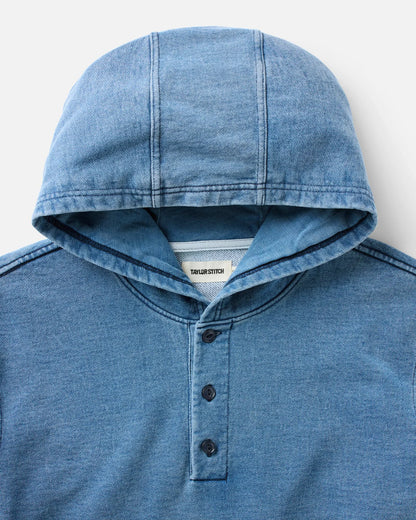 The Baja Pullover in Washed Indigo Terry