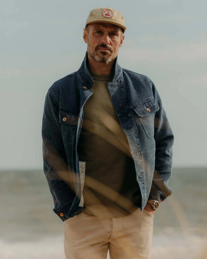 The Long Haul Jacket in Rinsed Indigo Waffle