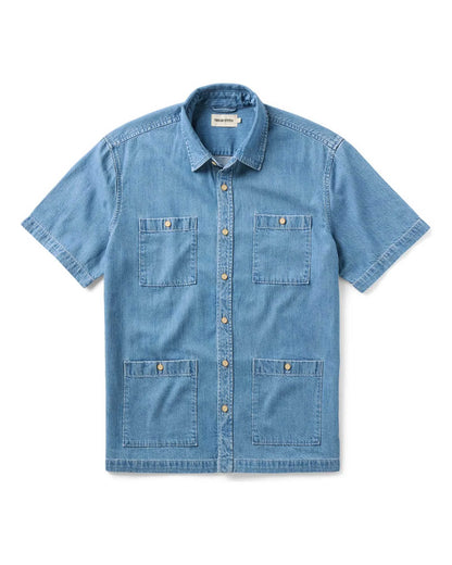 The Gulf Shirt in Washed Indigo Twill