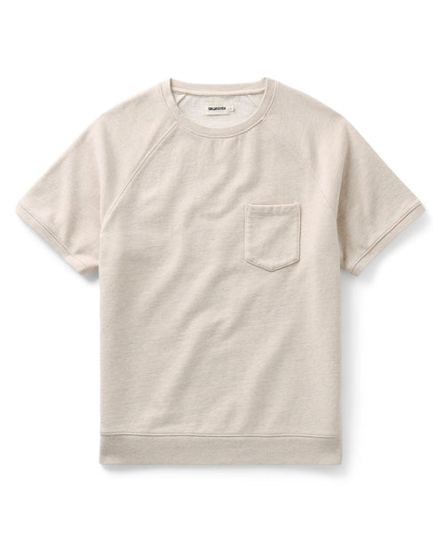 The Short Sleeve Sunset Crew in Heather Oat Terry