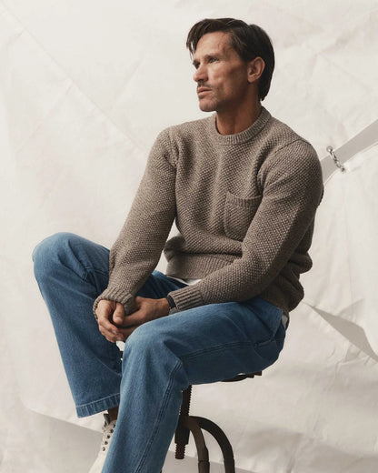 The Crawford Crew Sweater in Coffee Twist
