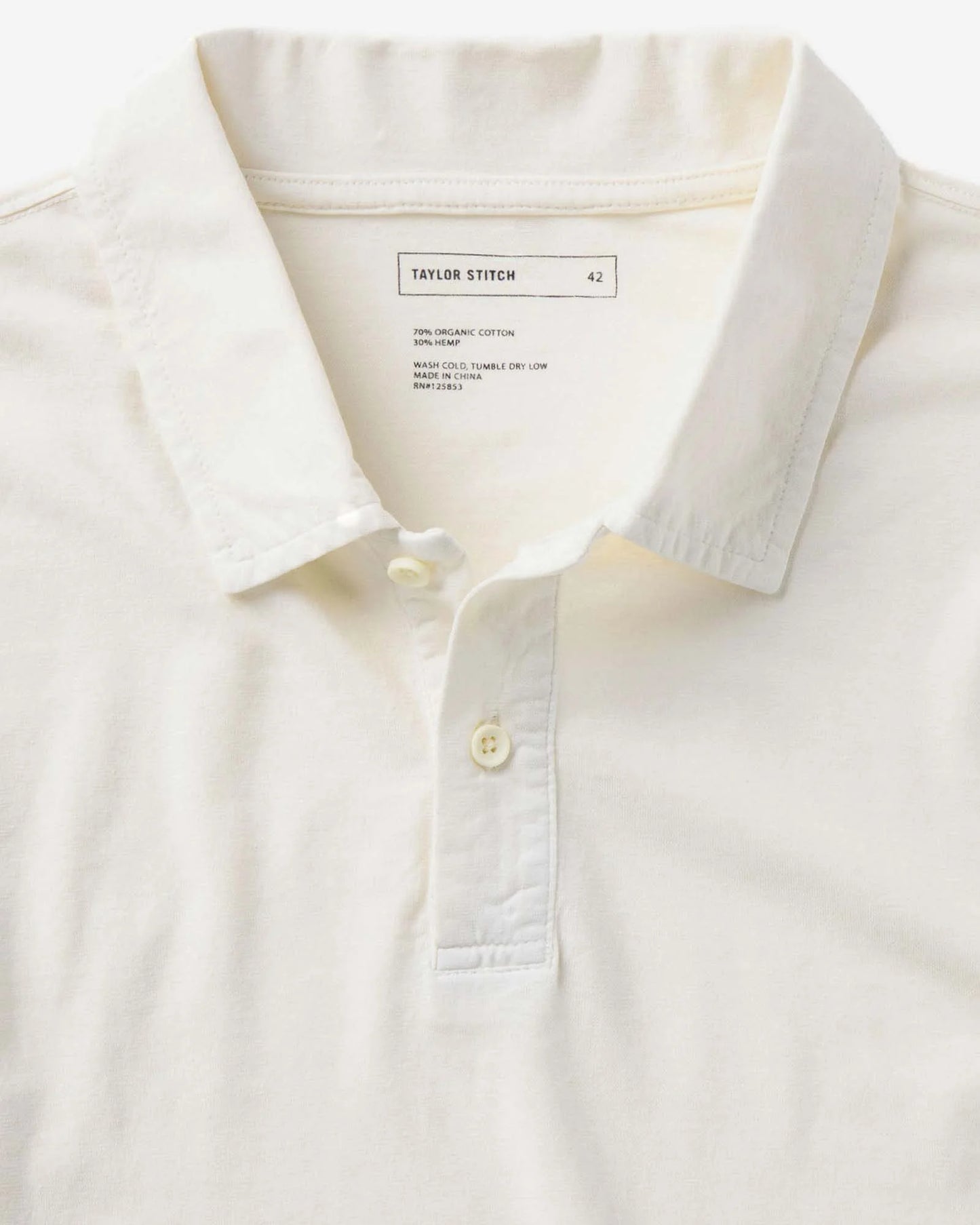 The Cotton Hemp Polo in Vintage White
