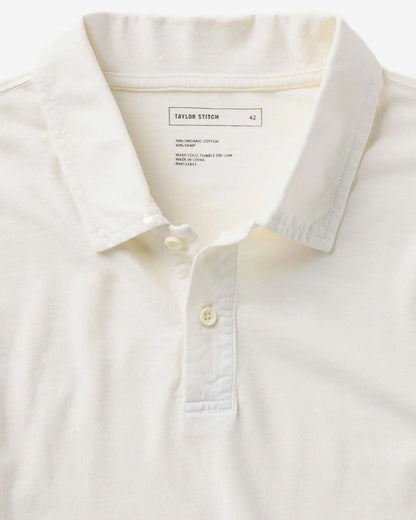The Cotton Hemp Polo in Vintage White