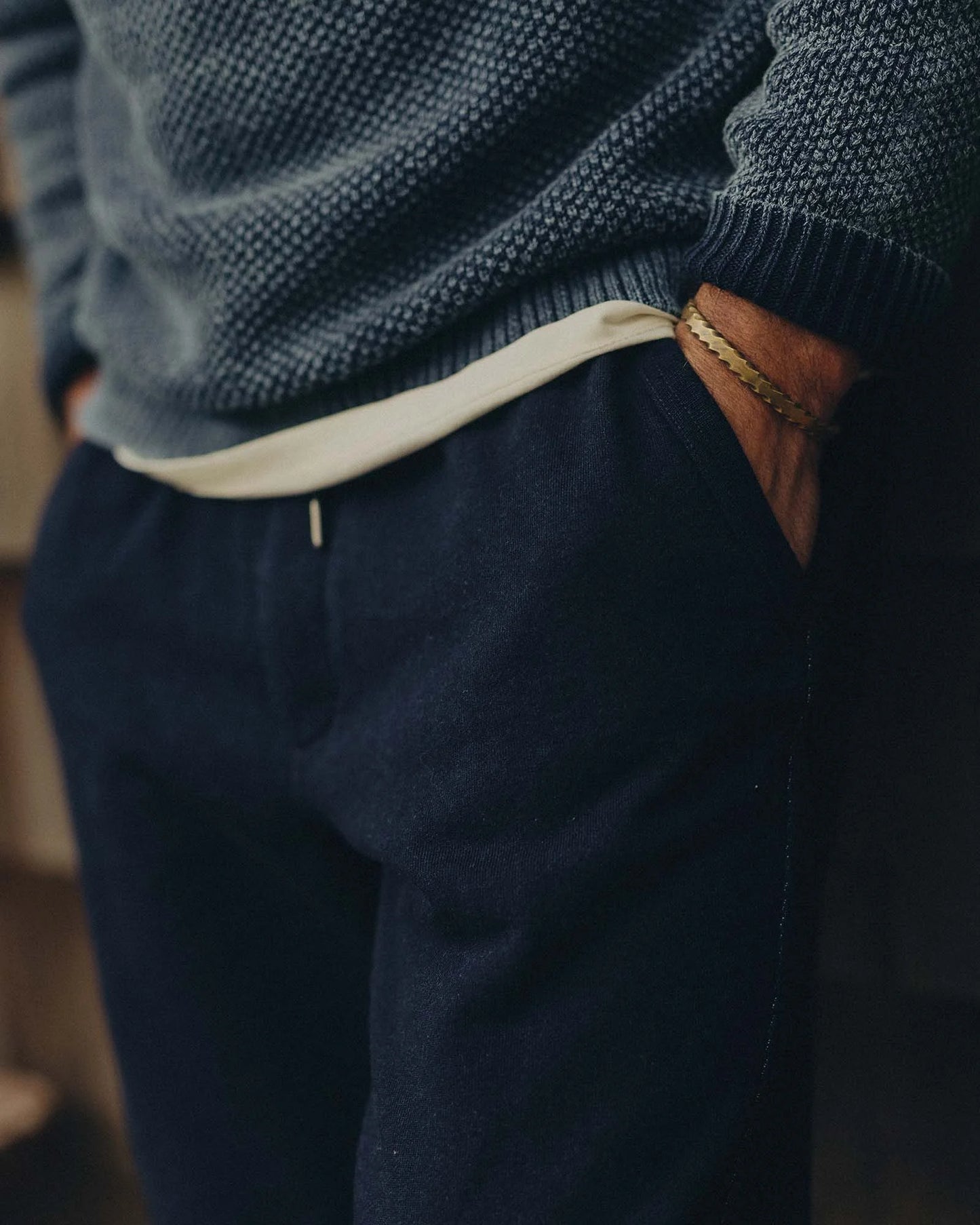 The Sunset Pant in Rinsed Indigo Terry
